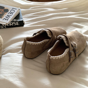 单鞋 自留好穿 一脚蹬穆勒鞋 ins韩版 内增高5cm厚底全包勃肯鞋 女鞋