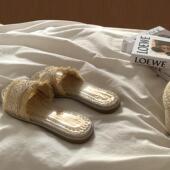 女夏季 外穿韩版 ins平底渔夫鞋 波西米亚度假风草编凉拖鞋 沙滩拖鞋