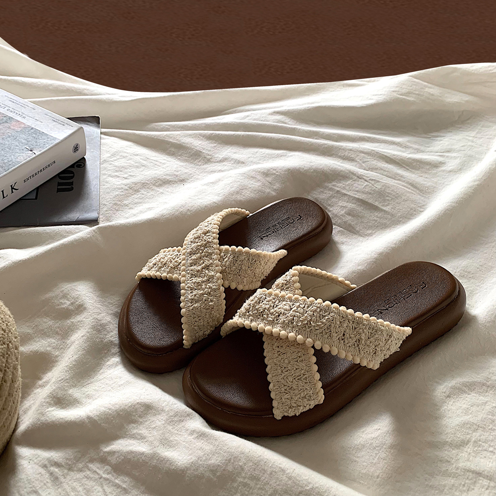 波西米亚海岛风一字拖