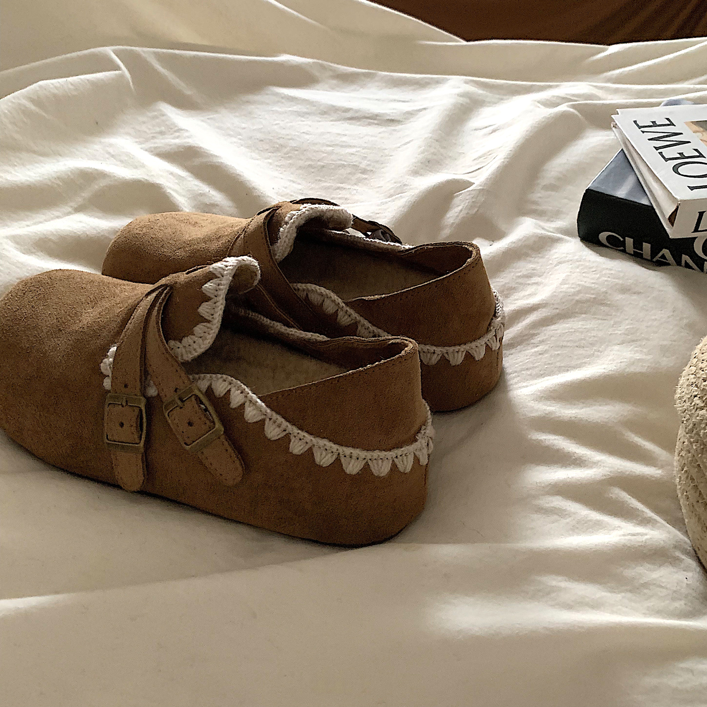 自留两穿~内增高厚底加绒全包勃肯鞋女ins配裙子一脚蹬穆勒鞋单鞋