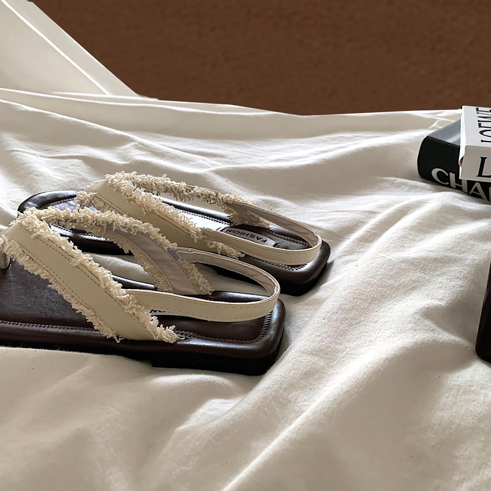 ins温柔仙女风夹趾凉鞋