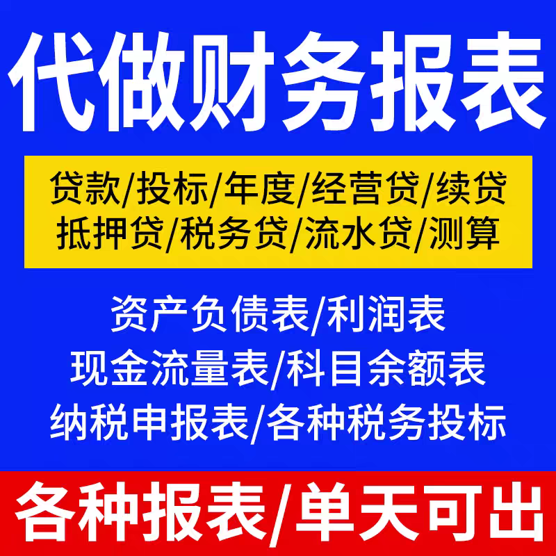 代做财务报表银行贷款招投标