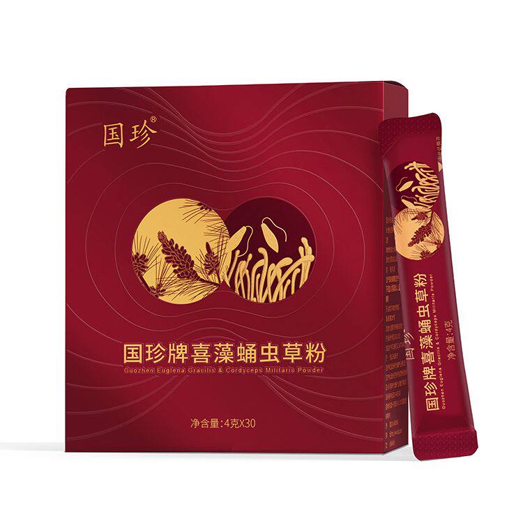 【正品带码】国珍牌喜藻蛹虫草粉30袋/盒 含虫草素裸藻丰富硒营养