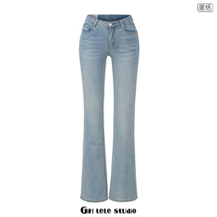 【包邮】欧美风新款低腰性感微喇叭牛仔裤女百搭修身显瘦休闲长裤