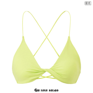 【包邮】美式新款辣妹风V领性感吊带扭结比基尼内搭外穿美背上衣