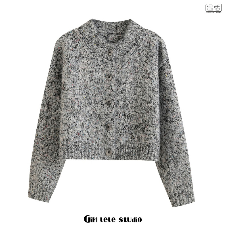 美式复古风时尚圆领毛衣