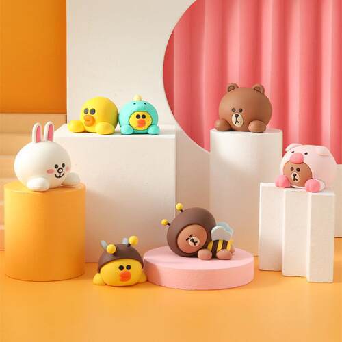LINE FRIENDS布朗熊汽车中控台装饰可爱创意车内饰品车载小摆件