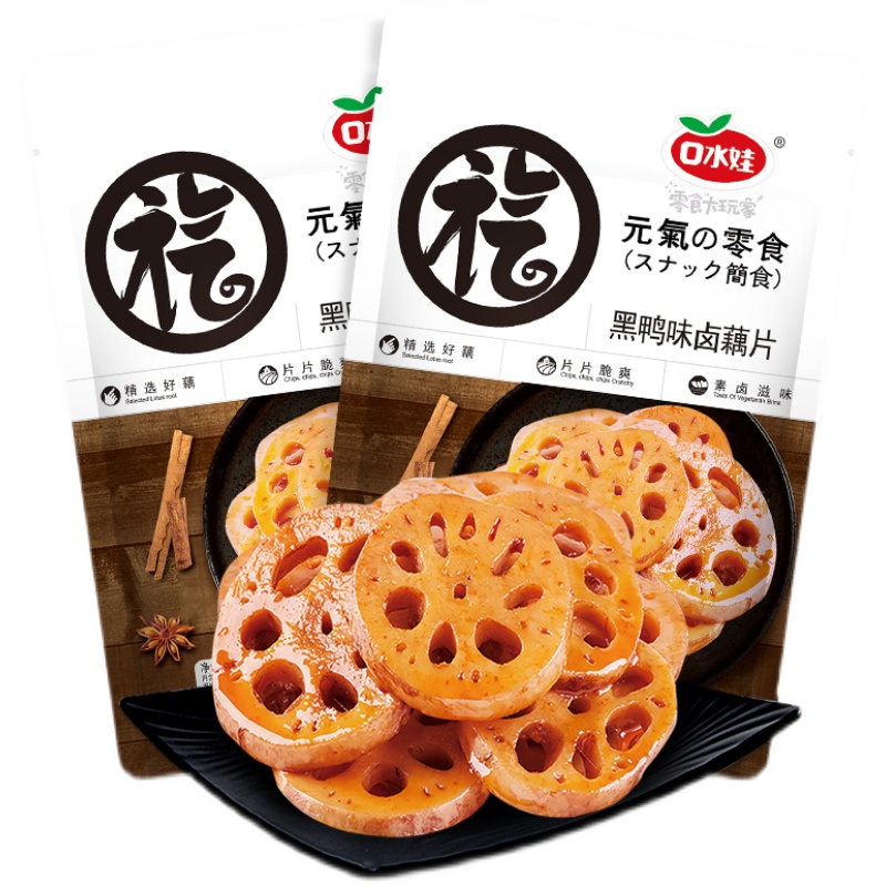 口水娃卤味莲藕片黑鸭味108克