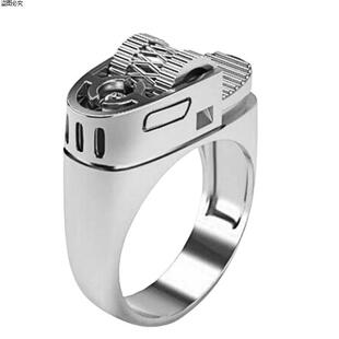 戒指搞怪小戒指指环个性打火机模型感装饰镀金独特众设计潮流创意
