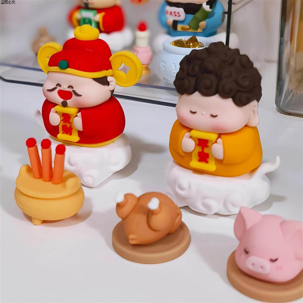 保平安观音可爱佛祖中控台汽车装饰摆件招财娃娃磕头财神公仔内饰