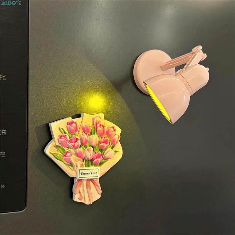 氛围感冰箱贴小夜灯创意3d立体磁吸贴宿舍阅读灯冰箱装饰迷你小灯