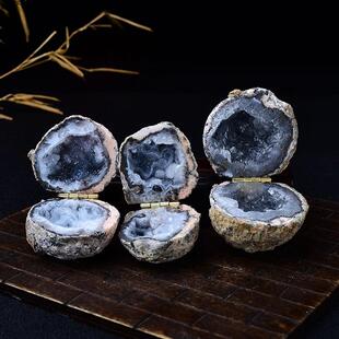 浪漫晶洞首饰盒氛围盒爆闪天然戒指水晶体矿物高级感摩洛哥墨西哥