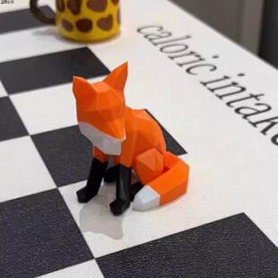 办公桌创意3d装饰狐狸玩高级面小可以打印的磁吸感小众拼装摆件
