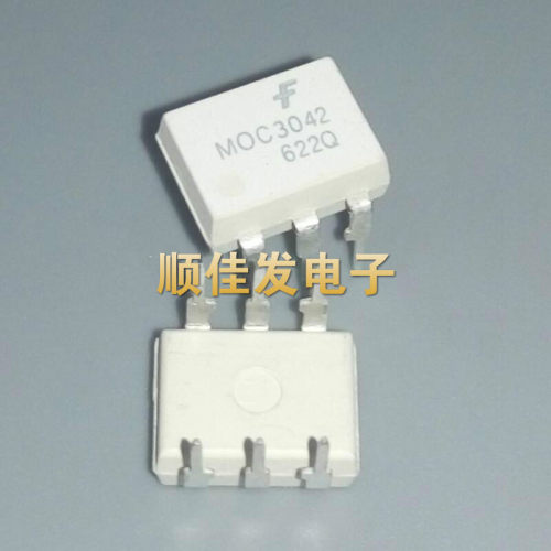 光耦 MOC3042 零交叉光隔离器可控硅驱动器 直插DIP-6脚 5个