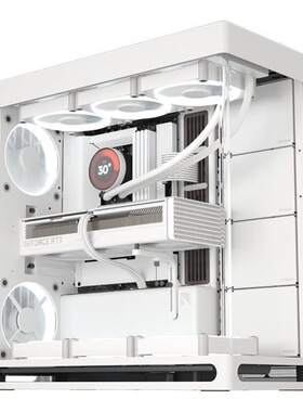 HAVN HS420白色海景房机箱曲面玻璃显卡竖装支持EATX主板420水冷