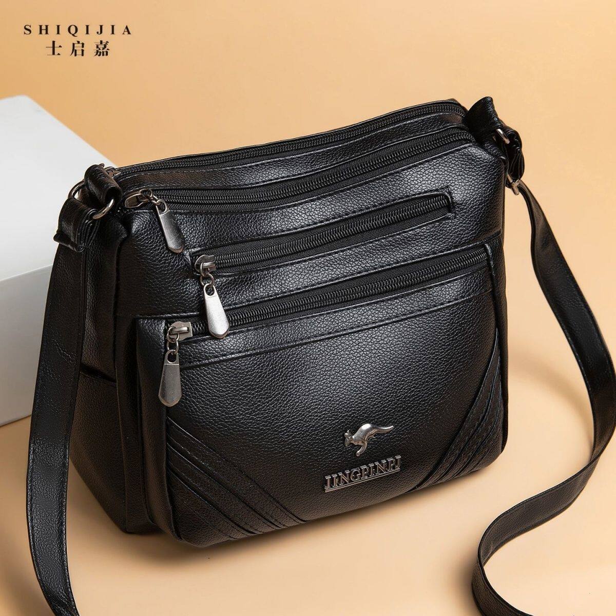 法国女包新款真皮质感大容量中年单肩妈妈软皮女士高级斜挎包百搭