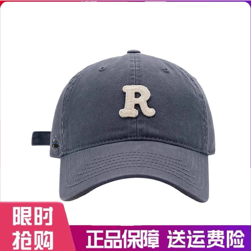 户外帽子字母R棒球帽男女学生弯檐运动遮阳韩版防晒百搭鸭舌帽子