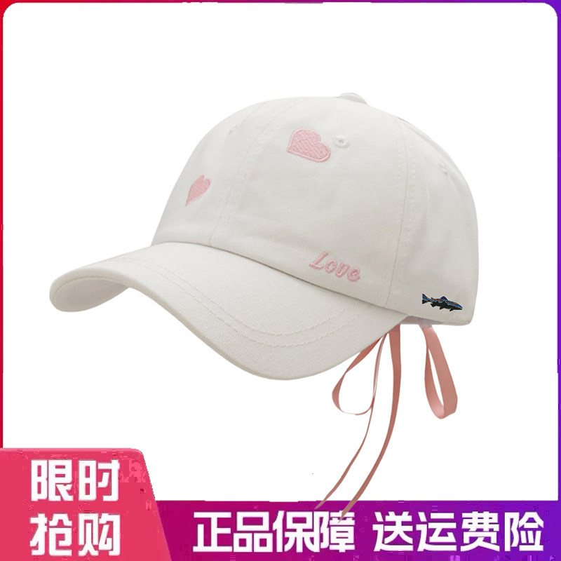 户外帽子学院风飘带LOVE爱心刺绣棒球帽夏遮阳韩版休闲百搭鸭舌帽