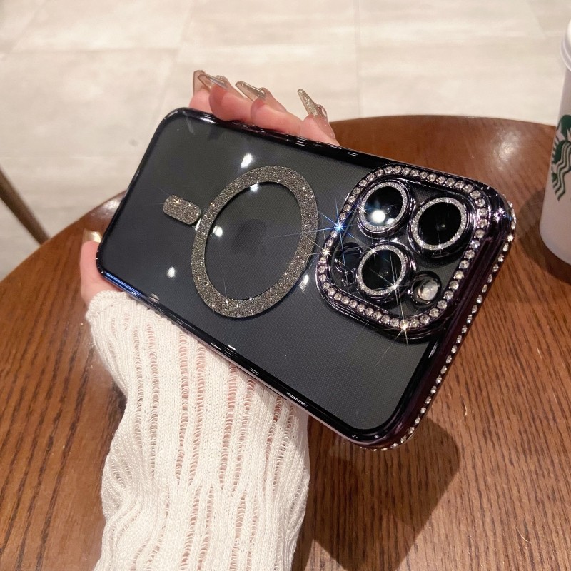 水钻边框适用苹果14promax手机壳女新款高档奢华闪钻iphone14pro带镜头膜13pm透明ip12高级感plus硅胶11软por怎么样,好用不?