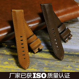 海奕施疯马皮工艺牛皮表带 厚实柔软适用于沛纳海PAM1312 24 26男