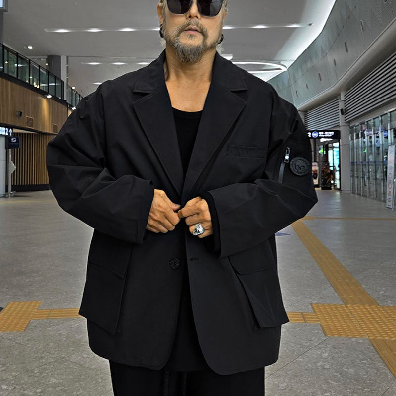 韩国代购ByTheR代购25新西装外套男宽松复古日工装夹克ins西服上