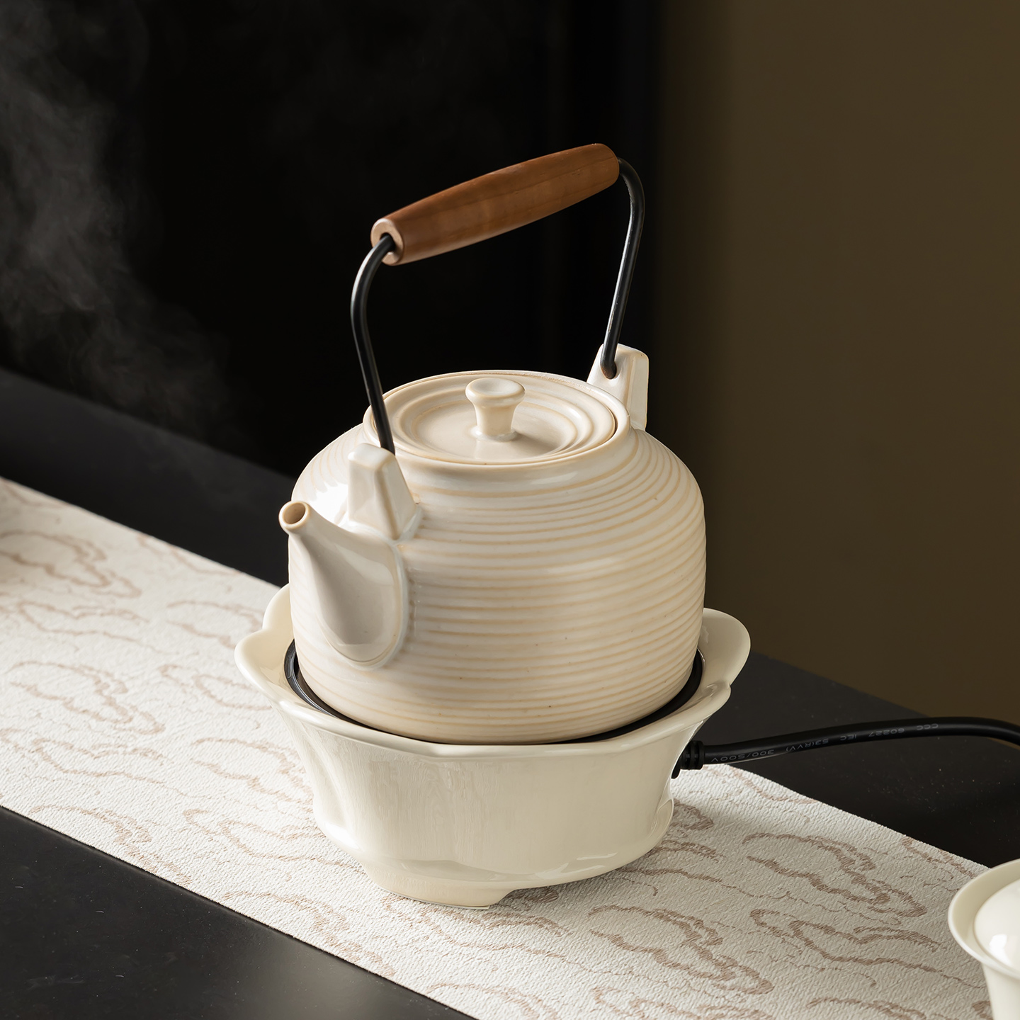 品陶堂莲花陶瓷静音煮茶炉