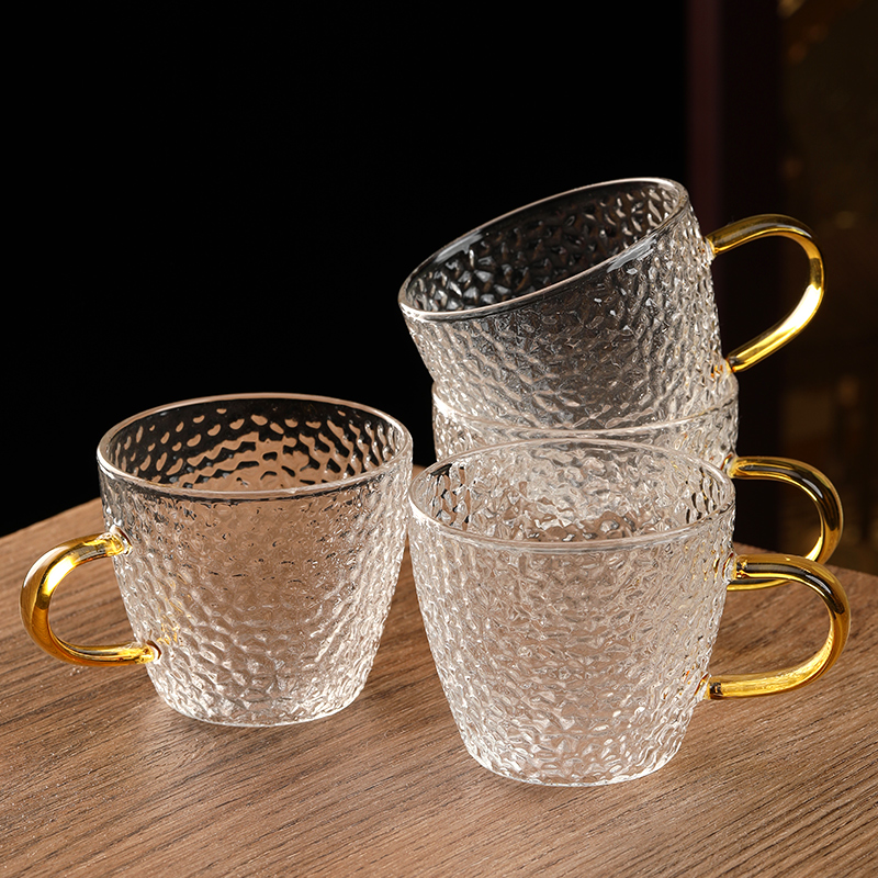 锤纹小茶杯品茗杯茶具套装玻璃