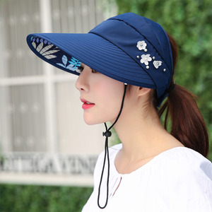 帽子女夏天休闲百搭出游防紫外线骑车韩版可折叠防晒太阳帽遮阳帽