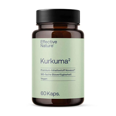 德国直邮Effective Nature的Kurkuma²（姜黄素²）素食胶囊60粒