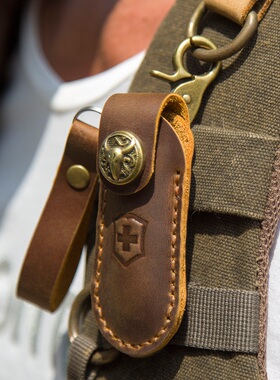 小刀套皮套折叠刀套瑞士军刀牛皮真皮手工便携猎人迷你保护套刀鞘