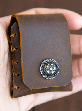 zippo皮套 打火机保护套疯马皮真皮手工便携通用头层牛皮定做腰带