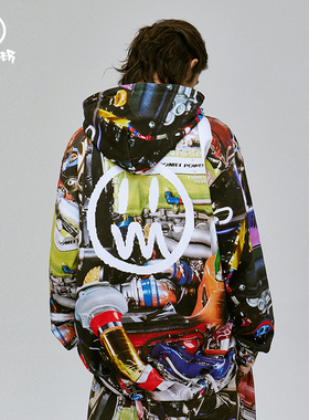 BEASTER 2023SS小恶魔鬼脸满印情侣卫衣男春季重磅国潮无性别男装