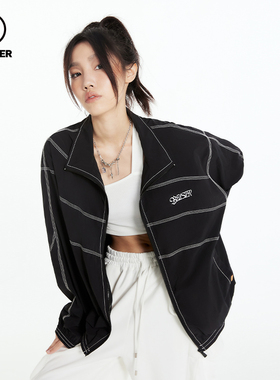 BEASTER 官方鬼脸潮流轻薄运动夹克街头时尚户外美式复古绿色外套