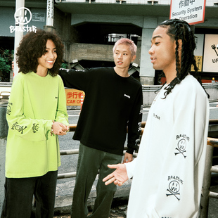 BEASTER小恶魔鬼脸长袖黑色T恤男重磅印花中性上衣美式潮牌情侣装