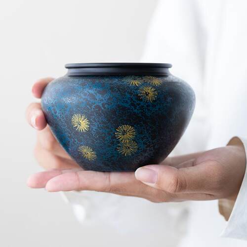 建水漆彩老铁茶渣缸茶洗小号家用