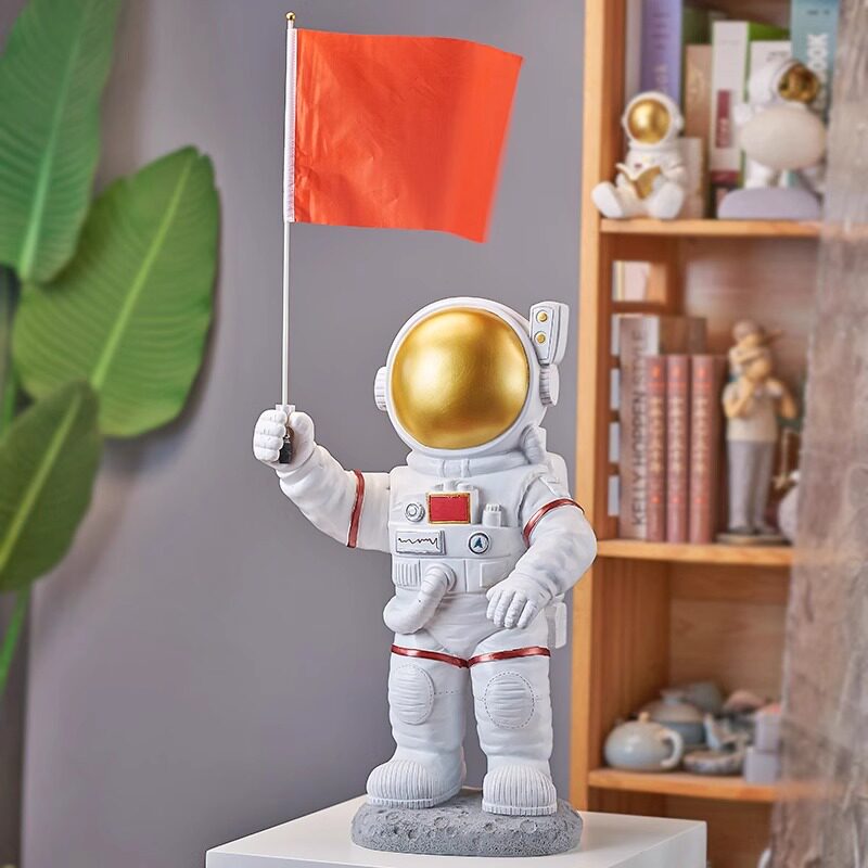 创意宇航员太空人红旗落地摆件