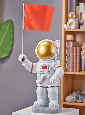 创意宇航员太空人红旗落地摆件