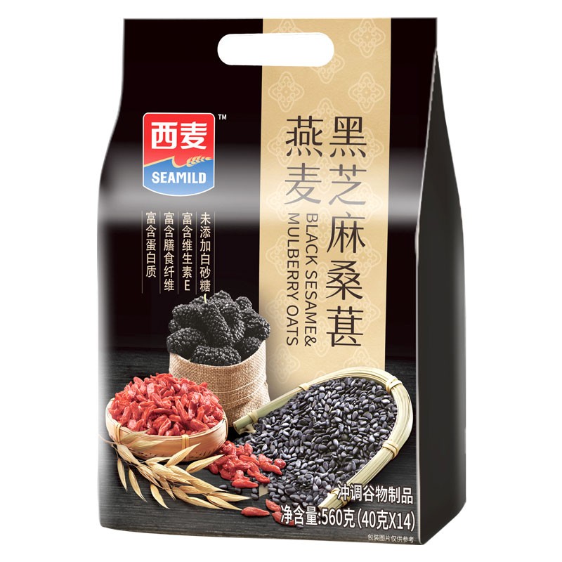 西麦黑芝麻桑葚燕麦片560g小袋装