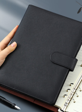 商务笔记本子加厚搭扣活页本手账本2026新款计划本日程本记事本办公会议记录本简约日记本送客户支持企业定制