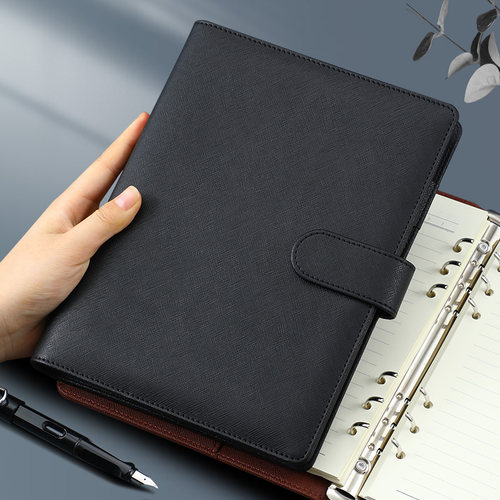 朗捷PU硬面抄商务搭扣活页本