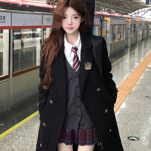 【出租】JK制服格裙日系写真校供感西装套装秋冬大衣DK环球影城