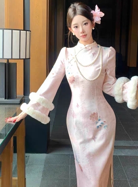 【出租】冬款新中式旗袍红色国风套装领证晚礼服年会敬酒服秋冬