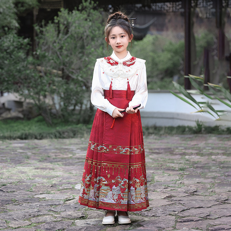 马面裙女童春秋2026新款套装新中式国风儿童古装汉服女大童古风