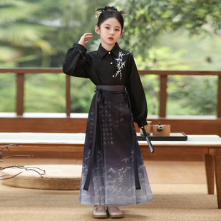 儿童汉服女童马面裙明制套装春装2026新款新中式国风春季上衣古风