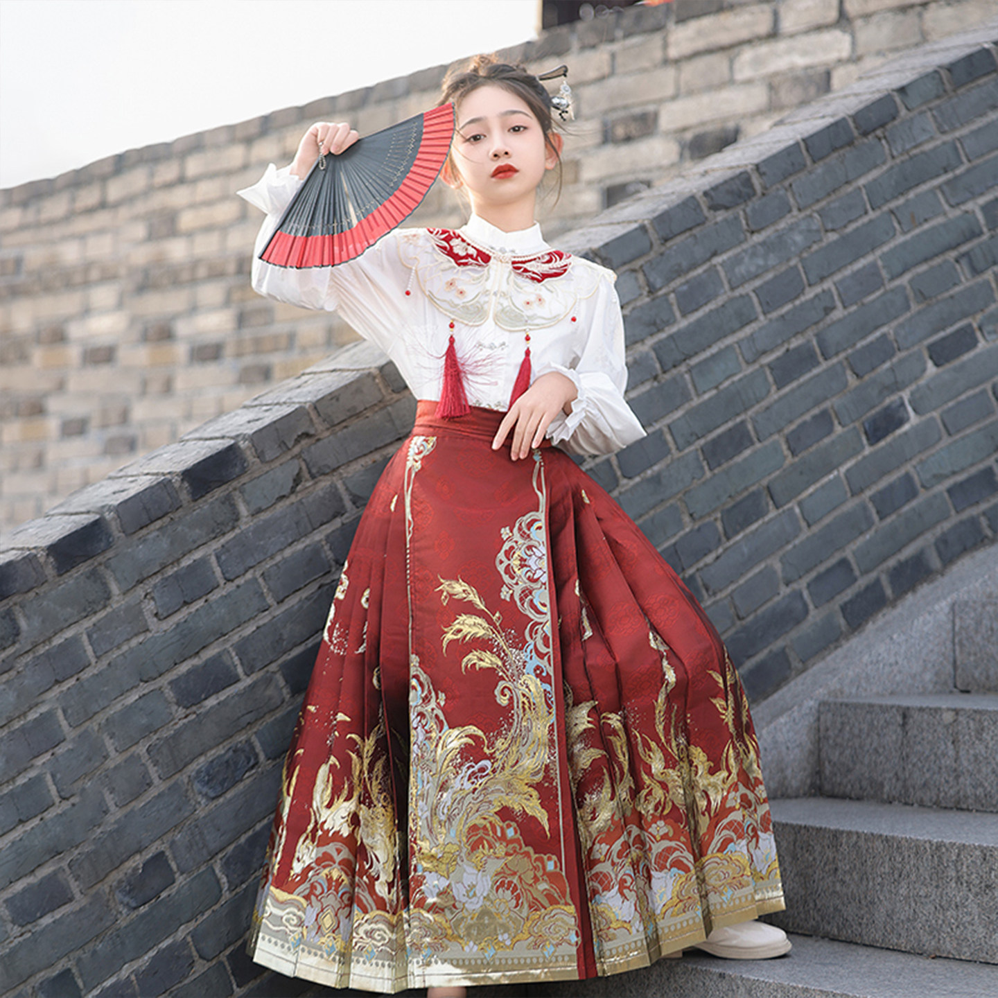 汉服女童明制马面裙2026新款