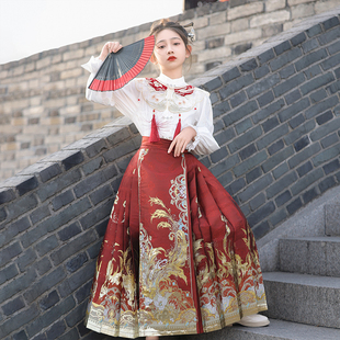 汉服女童明制马面裙秋冬款2026新款中国风套装春装儿童新中式古风