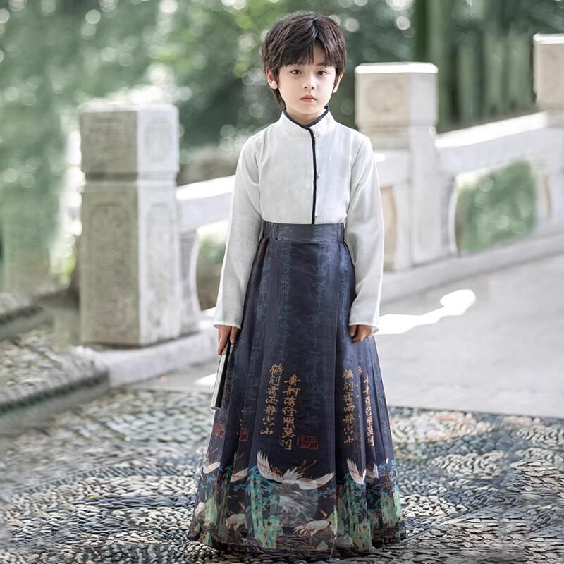 男童汉服春秋款古装马面裙套装