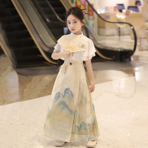薄款夏季女童国风汉服马面裙套装