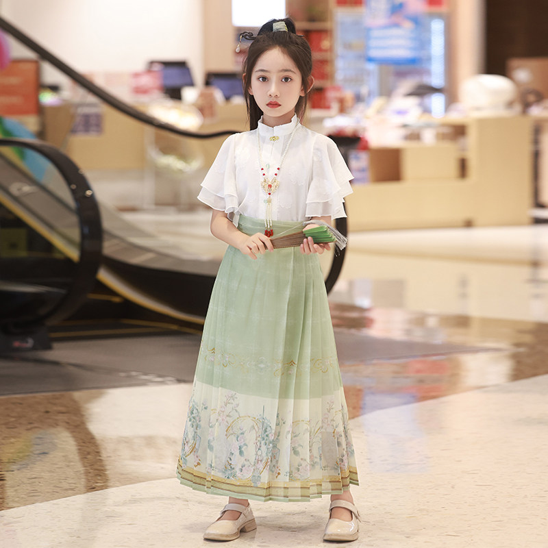 马面裙女童夏季2026新款套装汉服儿童古风大童薄款夏装新中式国风