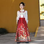 汉服女童明制马面裙冬装套装新中式古风儿童大童2026新款国风春季